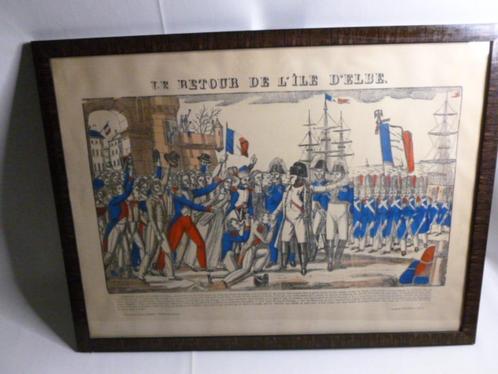 Napoleon Bonaparte "Le retour de L'ile D'Elbe". 1815., Antiek en Kunst, Kunst | Etsen en Gravures, Ophalen of Verzenden