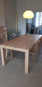 Houten eettafel 2.2x1m, Huis en Inrichting, Tafels | Eettafels, Ophalen, Zo goed als nieuw
