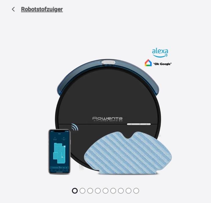 Robotstofzuiger Rowenta + dweilfunctie, Electroménager, Aspirateurs, Utilisé, Aspirateur robot, Réservoir, Enlèvement