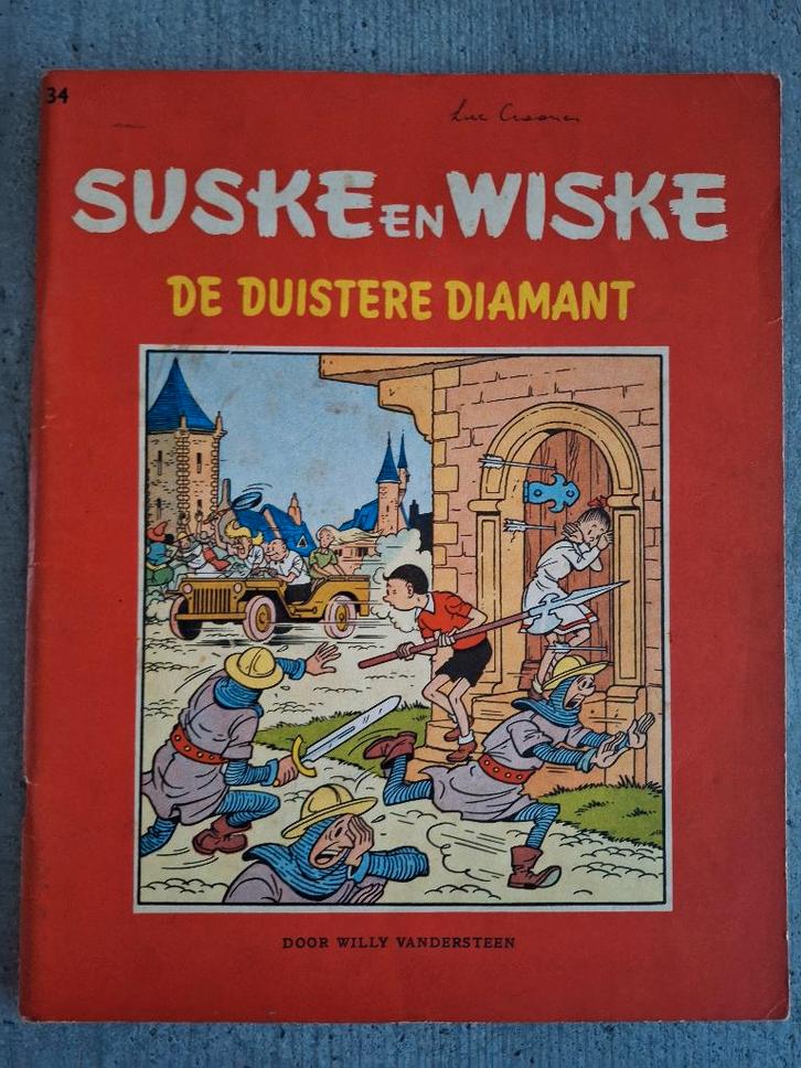 Suske en Wiske RV-34 De Duistere Diamant 1958, Livres, BD, Utilisé, Une BD, Enlèvement ou Envoi