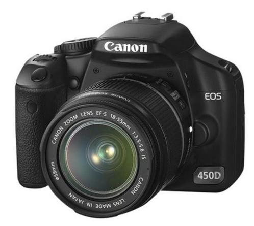 1 / 3.  Reflex EOS 450D - Noir + Canon Zoom Lens EF-S 18-55m, Audio, Tv en Foto, Fotocamera's Digitaal, Zo goed als nieuw, Canon