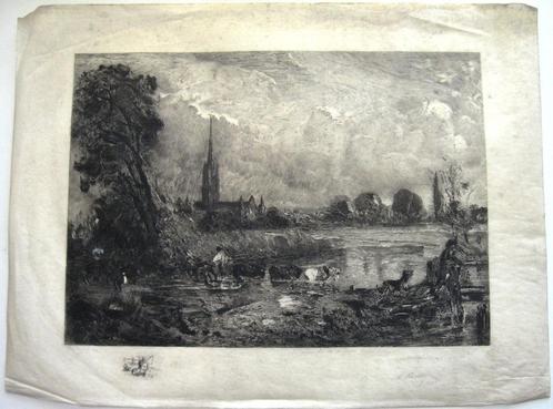 Charles Louis Kratke 1889 ets gravure sur Japon, Antiek en Kunst, Kunst | Etsen en Gravures, Ophalen of Verzenden
