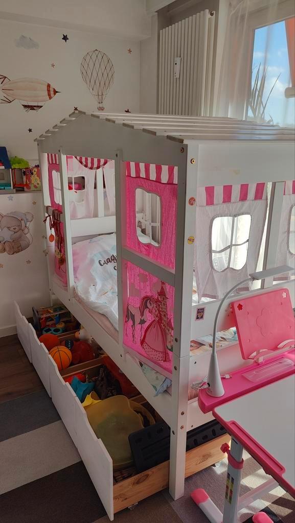 !TOP aanbieding! Kinderbedje (huisje) met lades, Kinderen en Baby's, Kinderkamer | Bedden, Gebruikt, 160 tot 180 cm, 85 tot 100 cm