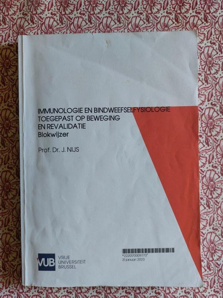 Blokwijzer Immunologie en bindweefselfysiologie, Boeken, Studieboeken en Cursussen, Gelezen, Hoger Onderwijs, Ophalen of Verzenden