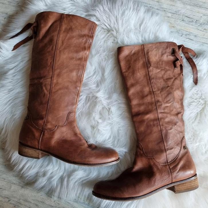 SPM dameslaarzen - maat 41 - cognac/roestbruin - prima staat, Kleding | Dames, Schoenen, Zo goed als nieuw, Hoge laarzen, Bruin