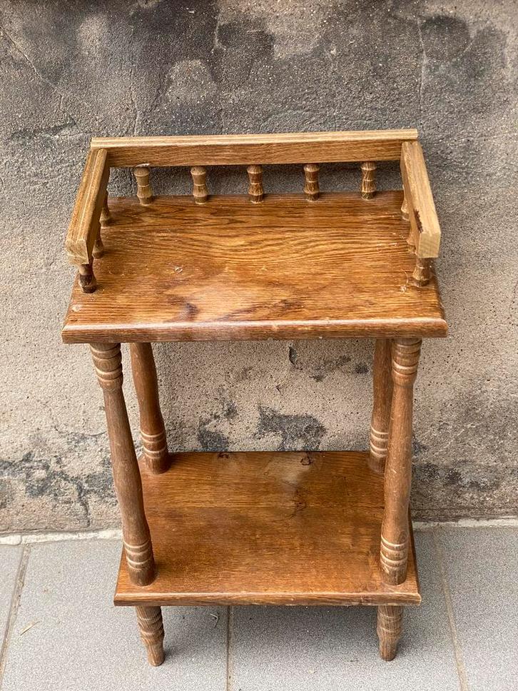 Vintage massief hout decoratie rekje (upholstery project), Antiek en Kunst, Curiosa en Brocante, Ophalen