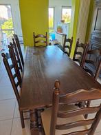 Eiken eettafel met 8 stoelen, Huis en Inrichting, Gebruikt, Ophalen