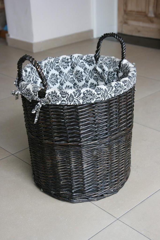 stevige rieten mand voor was of houtblokken, Huis en Inrichting, Woonaccessoires | Schalen en Manden, Zo goed als nieuw, Mand