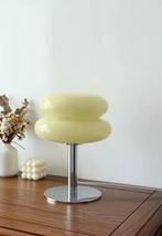 Solara Beam – Glazen tafellamp geel met chromen voet, Verzenden, Nieuw