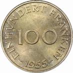 Saar Protectorate (1947 - 1956)     100 francs  1955, Postzegels en Munten, Losse munt, Overige landen, Verzenden
