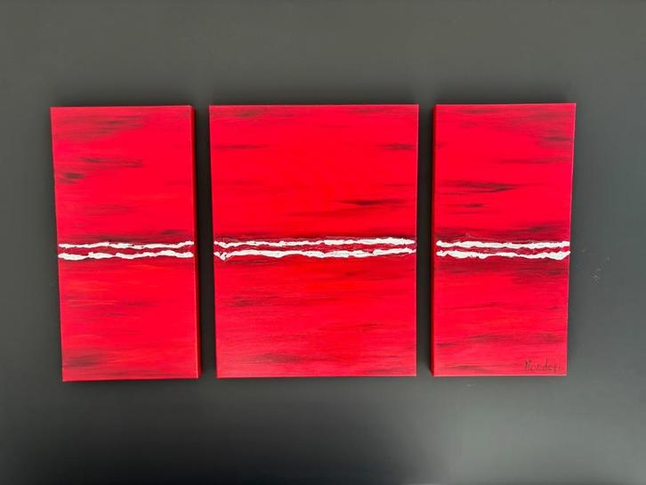 Modern schilderij 3 Luik Abstracte zee - Mondeli, Antiek en Kunst, Kunst | Schilderijen | Modern, Ophalen