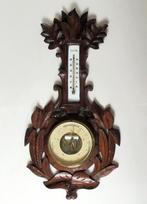 Antiek wand weerstation met houtsnijwerk uit het Zwarte Woud, Antiek en Kunst, Ophalen of Verzenden