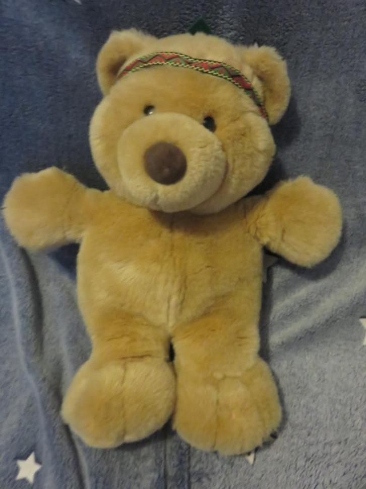Knuffelbeer - beer - Indiaan - bruin - pluche, Kinderen en Baby's, Speelgoed | Knuffels en Pluche, Beer, Ophalen of Verzenden