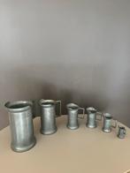 Set oude tinnen maatbekers, 95 %, Antiek en Kunst, Verzenden