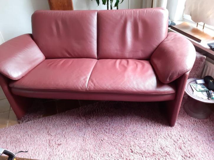 leolux  tweezits leren bankje, Antiek en Kunst, Antiek | Meubels | Stoelen en Sofa's, Ophalen