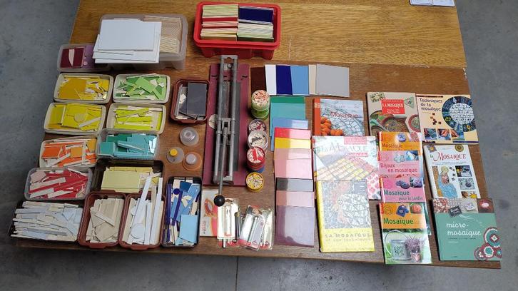 Liquidation de  matériel artisanal pour mosaïque, Hobby en Vrije tijd, Knutselen, Gebruikt, Ophalen