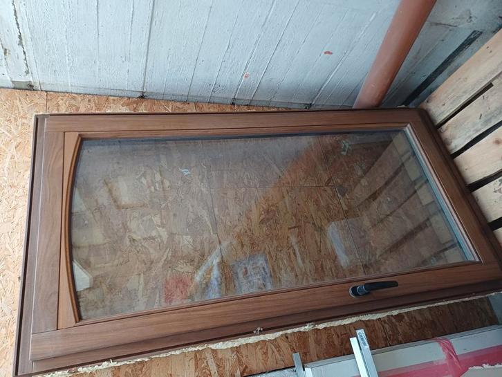 Châssis double vitrage en Afrormosia, Bricolage & Construction, Châssis & Portes coulissantes, Utilisé, Bois, Enlèvement