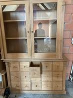 Vitrine kast in eik massief, Huis en Inrichting, Ophalen of Verzenden, Zo goed als nieuw