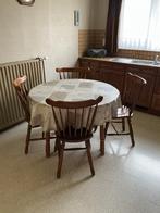 Keukentafel en stoelen, Huis en Inrichting, Ophalen, Eikenhout, Vijf personen of meer, Ovaal