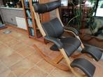 Stokke Gravity stoel in bruin leder, Ophalen, Gebruikt, 125 tot 150 cm, 50 tot 75 cm