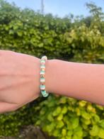 Clay beaded bracelet - summer blue, Nieuw, Elastiek, Verzenden