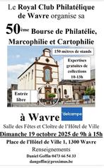 Bourse de philatélie, Wavre 9-15h dimanche 19 octobre 2025, Postzegels en Munten, Ophalen of Verzenden