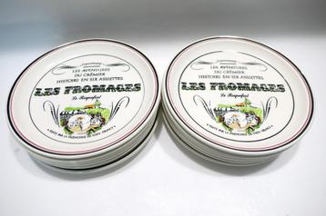12 assiettes à fromage en faïence de Gien collector beschikbaar voor biedingen