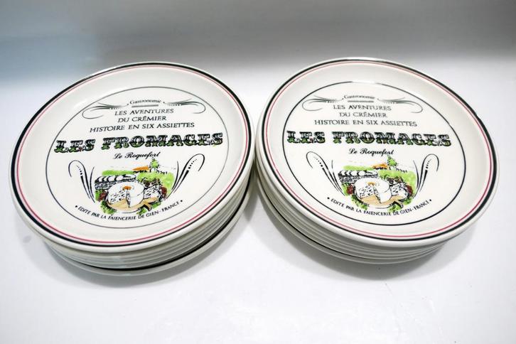 12 assiettes à fromage en faïence de Gien collector, Antiek en Kunst, Antiek | Keramiek en Aardewerk, Ophalen