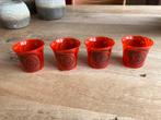 4 glazen kaarsenhouders roos, Ophalen