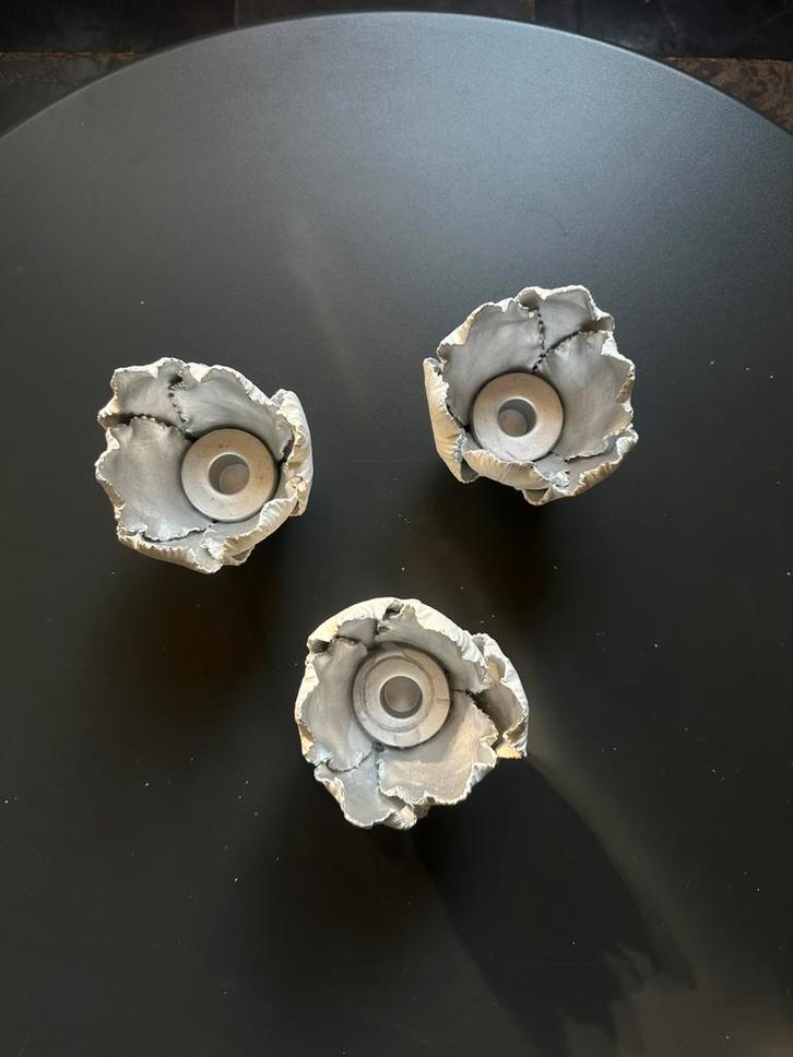 Venetiaans porselein zilver-wit, Huis en Inrichting, Woonaccessoires | Kandelaars en Kaarsen, Nieuw, Zilver, Wit, Ophalen of Verzenden