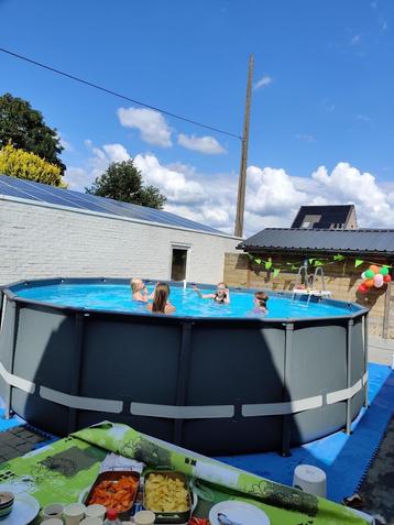 zwembad INTEX rond 488x122 cm ULTRA FRAME - compleet, Gebruikt, Rond, 300 cm of meer, Ophalen