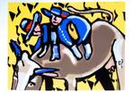 Herman Brood - "Bulls Ride (stier)", Antiek en Kunst, Kunst | Litho's en Zeefdrukken, Verzenden