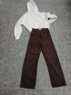 Bruine fluwelen broek (maat 24) en sweater (maat XS)., Kinderen en Baby's, Kinderkleding | Overige, Ophalen