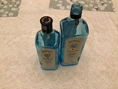 2 lege Bombay sapphire gin flessen London dry gin fles, Verzamelen, Biermerken, Ophalen of Verzenden