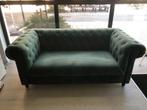 Dutchbone Chester Bank Polyester Velvet Donkergroen186 x 94, Ophalen, Tweepersoons, Zo goed als nieuw, Rechte bank