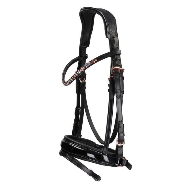 Hoofdstel Epplejeck EJRose Gold Zwart + teugels, Dieren en Toebehoren, Paarden en Pony's | Hoofdstellen en Tuigage, Zo goed als nieuw