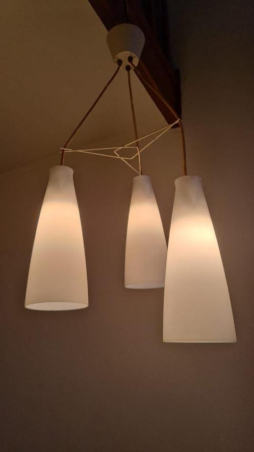 Raak Amsterdam pendant, B-1081/3, opaal mat, 3 kelken, 1962, Antiek en Kunst, Antiek | Verlichting, Ophalen of Verzenden