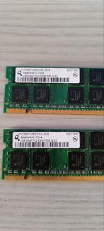 2 GB DDR2 5300S 2X1 GB SODIMM-kit, Computers en Software, RAM geheugen, Ophalen of Verzenden, Zo goed als nieuw, DDR2, 2 GB