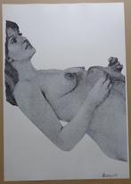 HERMAN JACOBS / DE ZWARTE PANTER / ZW-W ZEEFDRUK / 63x44cm, Antiek en Kunst, Ophalen of Verzenden