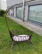 Prachtige oude houten wieg met hanger voor een muggennet, Antiek en Kunst, Ophalen