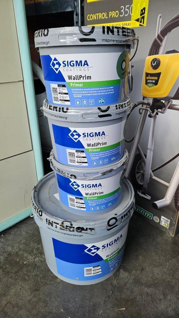 Verf (primer) voor binnenmuren Sigma WallPrim wit, Doe-het-zelf en Bouw, Verf, Beits en Lak, Nieuw, Verf, 15 tot 20 liter, Wit