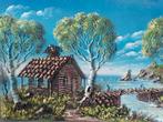 Prachtig landschapsschilderij ,handgemaakt  jaren 1940, Ophalen of Verzenden