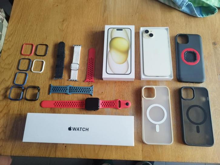 iPhone 15 Plus 128 Go + Apple Watch + Accessoires Premium, Télécoms, Téléphonie mobile | Apple iPhone, Comme neuf, iPhone 15, Jaune
