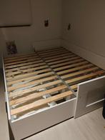 uitschuifbaar wit bed 160/200 exclusief matras, Huis en Inrichting, Slaapkamer | Bedden, Ophalen, Verstelbaar, Wit, Tweepersoons