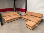 Coin salon : grand et petit canapé avec pouf, Maison & Meubles, Enlèvement, Utilisé, Autres matériaux