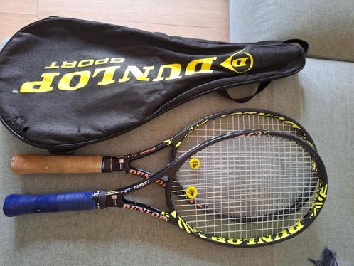 2x Dunlop NT R6.0 tennisracket, Sports & Fitness, Tennis, Utilisé, Raquette, Dunlop, L3, Enlèvement