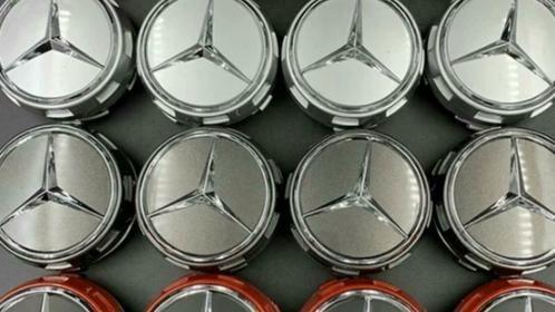 Mercedes Amg wieldoppen Ø 75 mm zwart/rood/zilver, Auto-onderdelen, Klein materiaal, Mercedes-Benz, Nieuw, Ophalen of Verzenden
