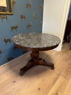 Antieke Franse ronde tafel met marmeren blad, Enlèvement ou Envoi
