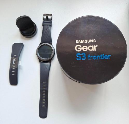 Samsung smartwatch Gear S3 frontier, Handtassen en Accessoires, Smartwatches, Gebruikt, Zwart, Afstand, Calorieverbanding, Conditie