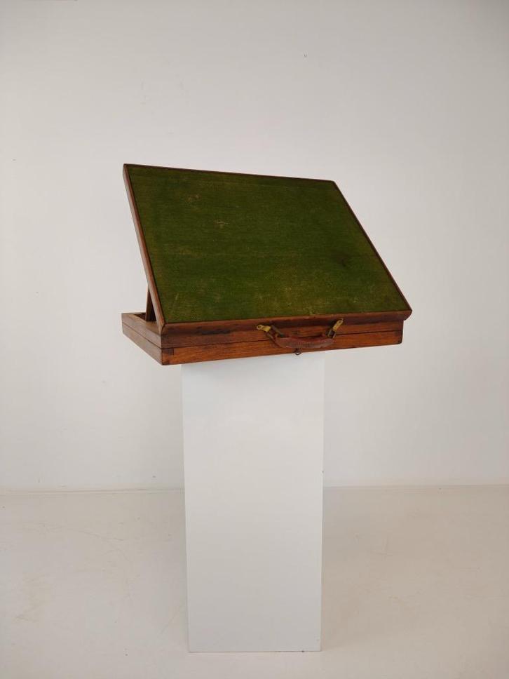 Antieke draagbare lessenaar koffer – circa 1920, Antiek en Kunst, Curiosa en Brocante, Ophalen of Verzenden